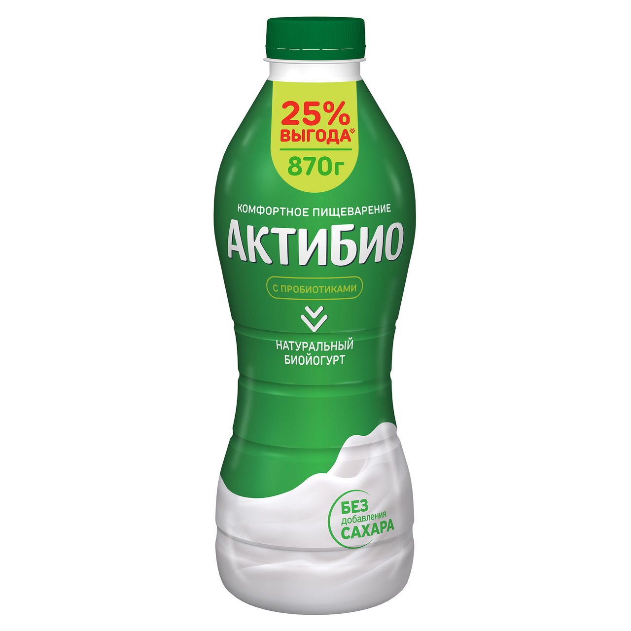 АКТИБИО Йогурт питьевой Актибио натуральный 1.8%, 870г