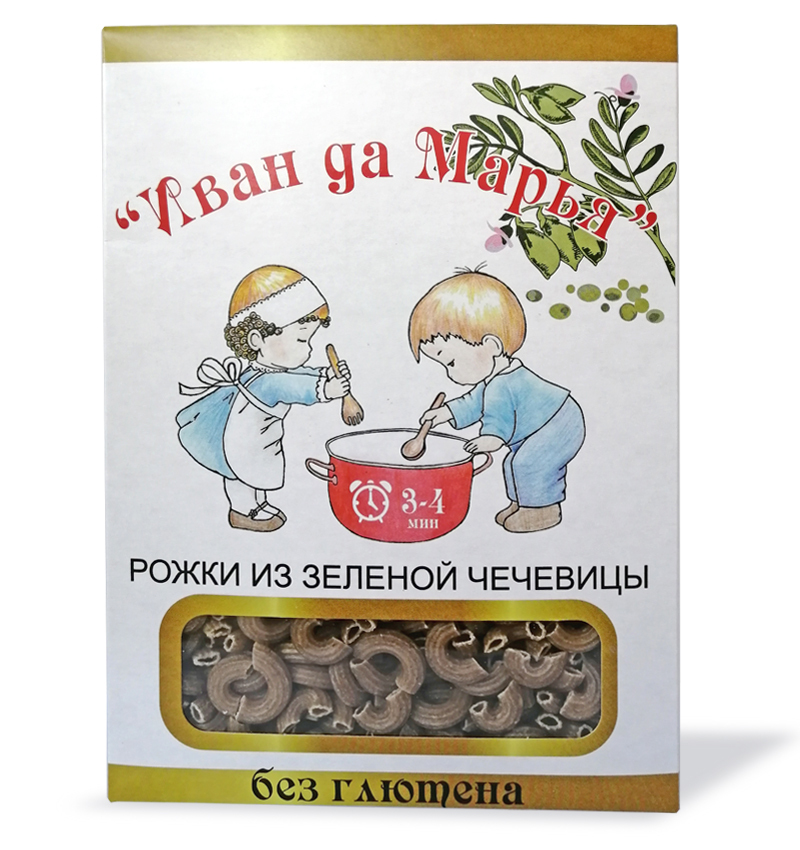 Иван да Марья Рожки из зеленой чечевицы безглютеновые
